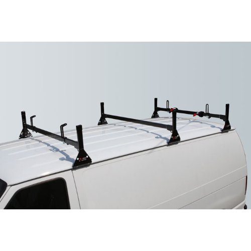 Black Aluminum H1 Rack 3 Bar System for a GMC Savana 1996-On Cargo Racks Vantech H3053B