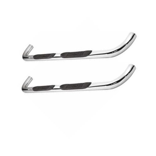 Chevy Silverado 1500 Crew Cab Side Step Bars / Nerf Bars - Stainless Steel - Fits the 1999, 2000, 2001, 2002, 2003, 2004, 2005, 2006, 2007, 2008, 2009, 2010, 2011, 2012 and 2013 Chevrolet Silverado 1500 Crew Cab Running Boards OC Parts LOF-20104-OCP
