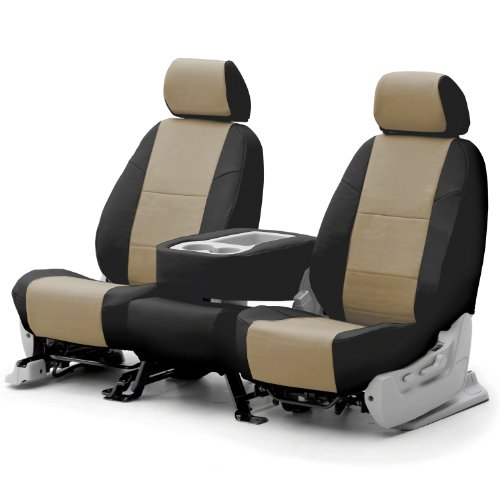 COVERKING CSCQ16FD7194 CUSTOM SEAT COVER (1 ROW) PREMIUM LEATHERETTE TAUPE / BLACK SIDES 2004 - 2004 Ford Trk F-150/250/350 NO SuperDuty Accessories Coverking CSCQ16FD7194