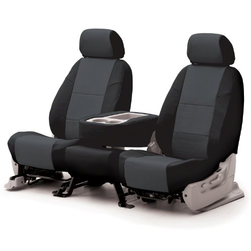 Coverking Custom Fit Front 50/50 Bucket Seat Cover for Select Infiniti FX-35/45 Models - Premium Letherrette 2-Tone (Charcoal Gray with Black Sides) Accessories Coverking CSCQ12IN7026