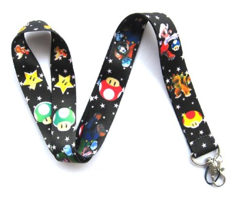 Key Chains  Mario Black Lanyard