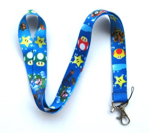 Key Chains  Mario Blue Lanyard