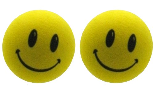 Happy Smiley Face Yellow Car Truck SUV Antenna Topper - 2PK Antenna Toppers 1001YELX2