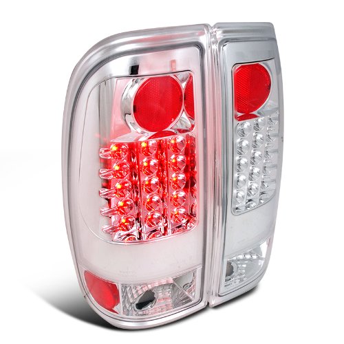 Ford F150 F250 LED Chrome Tail Lights Pair Tail Lights Spec-D Tuning LT-F15097CLED-TM