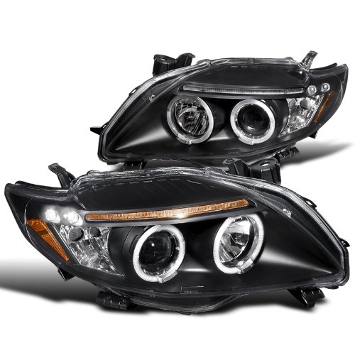 Toyota Corolla Led Black Projector Head Lights Lamps Pair Bulbs Spec-D Tuning 2LHP-COR09JM-TM