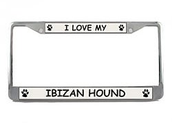 Ibizan Hound License Plate Frame (Chrome) Frames Lumalack 2649