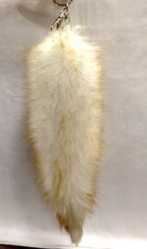 White with Brown Tips Foxtail 12 Keychain with Bonus Clip Key Chains JP Foxtail White/Brown Tips