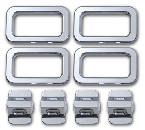 H20031SC 03-07 H2 Hummer SUV & SUT Chrome Billet Interior Door Lock & Bezel Set Exterior Accessories Pirate Mfg H20031SC