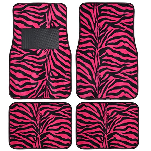 Zebra Hot Pink Floor Mats Automobilia PrimeTrendz TM Zebra-H.Pink