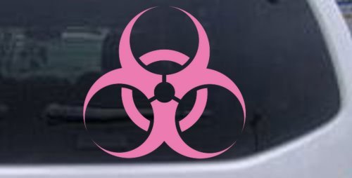 Pink 3in X 2.8in -- Bio Hazard Warning Car Window Wall Laptop Decal Sticker Wall Stickers & Murals Rad Dezigns 3inX2.8in_Pink_10147_22