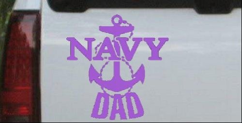 6in X 6in Purple -- Navy Dad Military Car Window Wall Laptop Decal Sticker Wall Stickers & Murals Rad Dezigns 6in X 6in_Purple_10525_20