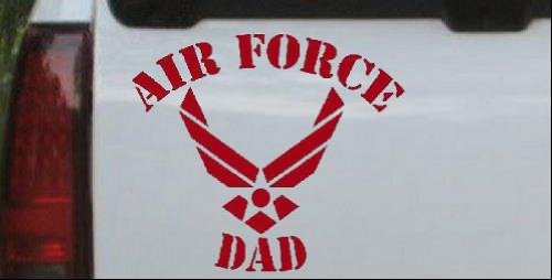 6in X 6.8in Red -- Air Force Dad Military Car Window Wall Laptop Decal Sticker Wall Stickers & Murals Rad Dezigns 6in X 6.8in_Red_10530_20