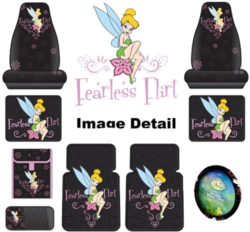 Disney Tinker Bell Fearless Flirt Fairy Car Truck SUV Auto Accessories Interior Combo Kit Gift Set - 9PC Custom Fit Disney TINKFEAR9