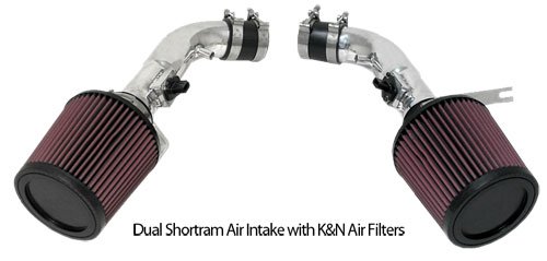 09-13 NISSAN 370Z 3.7L V6 Polish Dual Short Ram Air Intake Kit w/ K&N Filter 10 11 12 Air Intake Generic 552206PKN4