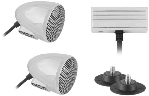 Sport Bike Audio System with 2in Bullet Speakers - Chrome, Manufacturer: Cycle Sounds, 2 SPORTBIKE AUDIO SYST-CHROME Speaker Cycle Sounds 218268