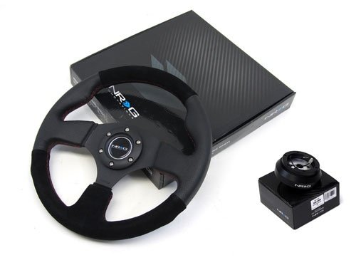 94-10 Toyota Corolla NRG 320MM Steering Wheel + Hub Adapter Black Combo Steering System NRG Innovations 2-NRG-ST-012RS20-120H