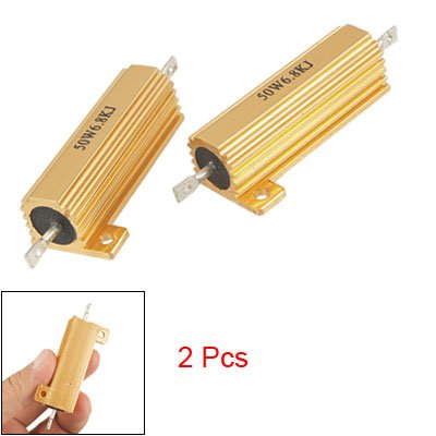 2 Pcs 50 Watt Power Wirewound Aluminum Shell Resistors 5% 6.8K Ohm Resistors Amico Amico