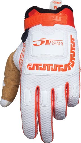JT Racing USA Life-Line Gloves (White/Orange, X-large) Gloves JT Racing USA S11LFL130511 XL WT-OR