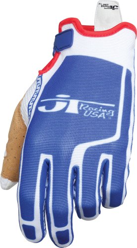 JT Racing USA Flex-Feel Gloves (White/Blue, XX-large) Gloves JT Racing USA S11FLF130512 2XL WT-BU