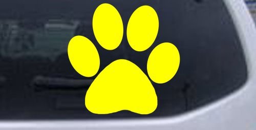 6in X 6.0in Yellow -- School Team Paw Print Sports Car Window Wall Laptop Decal Sticker Wall Stickers & Murals Rad Dezigns 6in X 6.0in_Yellow_11158_20