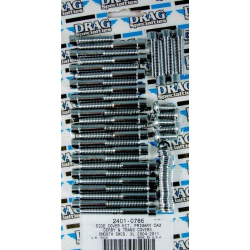 Drag Specialties Side Cover Chrome Socket-Head Bolt Set - Smooth MK697S Parts Drag Specialties MK697S