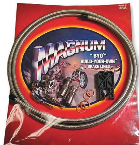 Magnum BYO Build-Your-Own DOT Dual Disc Brake Line Kit with 7ft Brake Line - 180 Deg Banjo - Stainless 390900A Brake Cables & Lines Magnum 390900A