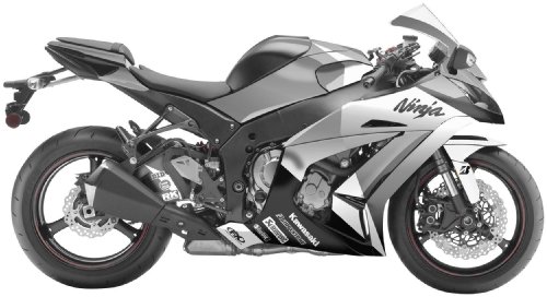 Factory Effex 15-15120-BW EV-R Series Black/White Complete Street Bike Graphic Kit for Kawasaki Ninja ZX-6R Decals Factory Effex 15-15120-BW