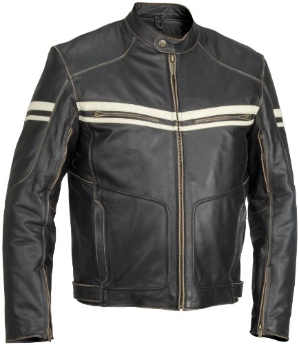 River Road Hoodlum Vintage Mens Black Leather Jacket - 48 Jackets & Vests River Road 09/J/2723