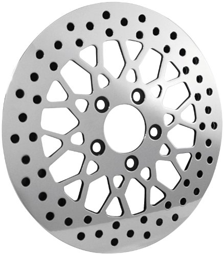 Bikers Choice 11.5 in. Polished Mesh Style Rear Brake Rotor for Harley Davidson - One Size Rotors Biker's Choice M-RT-2162