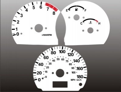 1999-2004 Chevrolet Tracker METRIC KPH KMH White Face Gauges Categories 9904GT-1509C