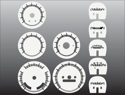 1970-1972 GMC K5 Jimmy White Face Gauges Light Kit 6772CT-1515E