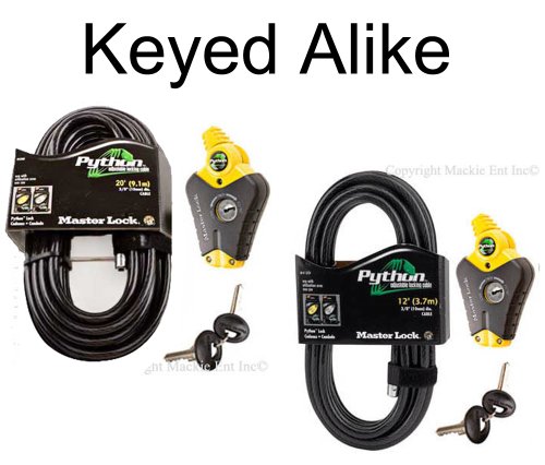 Master Lock - Python Adjustable Cable Locks 1-12ft 1-20ft Cables & Chains Python 8413KA2-1220