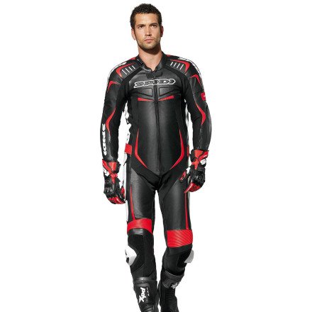 Spidi Track Wind Pro Leather One-Piece Suit - 38 US / 48 Euro/Black/Red Racing Suits Spidi 474-70222