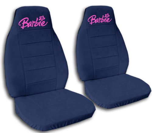 Complete set of Navy Blue Barbie seat covers for a Jeep Wrangler TJ (1997-2006). Accessories Designcovers JEEP-TJ
