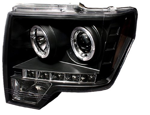 IPCW CWS-568B2 Ford F150/F250 LD Black Projector Head Lamp with Rings - Pair Headlight Bulbs IPCW CWS-568B2
