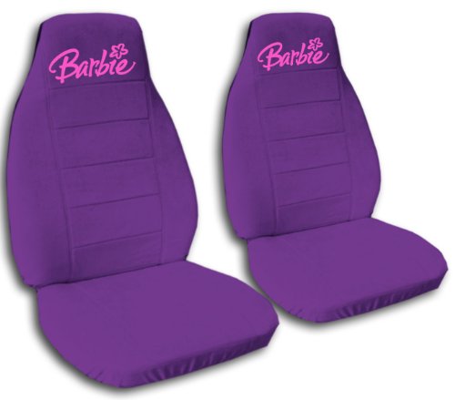 Complete set of Purple Barbie seat covers for a Jepp Wrangler LJ (2003-2006). Automobilia Designcovers JEEP-LJ