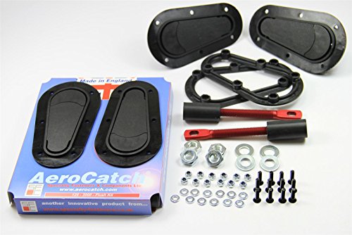 AeroCatch 125-2000 Flush Non-Locking Hood Latch and Pin Kit - Black Hood Pins Aerocatch 125-2000