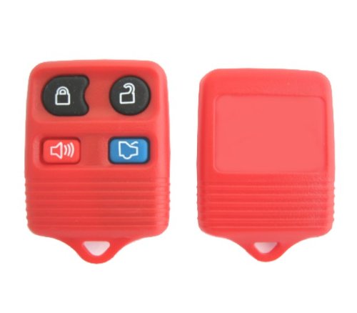 NEW Shell for Ford Keyless Entry Remote Key Fob 4 Four Button No Circuit Board ! Shell & Pad Only - UNIQUE BRIGHT RED COLOR ! Electronics Features