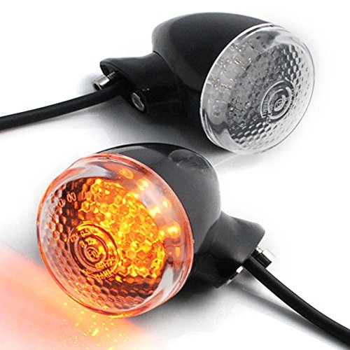 2x JDM Style 18 Amber LED Black Amber Turn Signal Light Blinker Indicator Side Marker Rear Mount For Kawasaki Yamaha Suzuki Honda Cruiser Chopper Touring Turn Signal Assemblies & Lenses Astra Depot M03-059-4