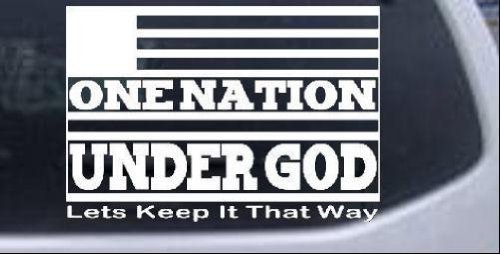 One Nation Under God Christian Car Window Wall Laptop Decal Sticker -- White 6in X 4.2in Wall Stickers & Murals Rad Dezigns 11411_White_6inX4.2in