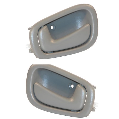 1998-2003 Toyota Corolla, Chevy/Chevrolet Prizm Gray Grey Front OR Rear Inside Inner Interior Door Handles Pair Set Left Driver AND Right Passenger Side (1998 98 1999 99 2000 00 2001 01 2002 02 2003 03) Body Aftermarket Auto Parts TO1352141, TO1353141