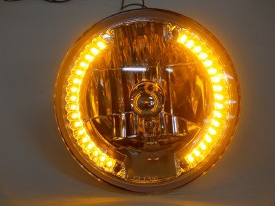 (2) 7 Crystal Headlights Lamps / with 34 LED Amber Marker or Turn Signal Lights Headlight Bulbs Generic 2-31378