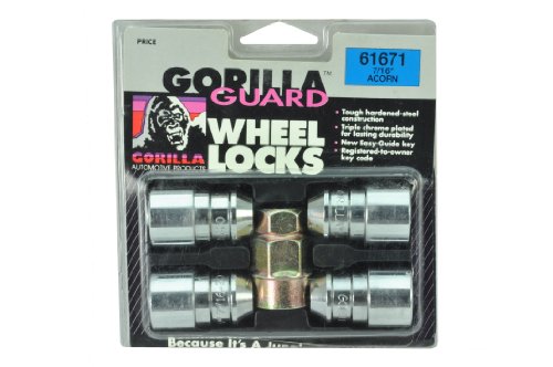 Gorilla 61671 Acorn Wheel Locks 7/16 in x 20 w/Key Set Wheel Locks Gorilla 61671