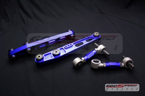 Godspeed Gen2 1996 1997 1998 1999 2000 Honda Civic Ek All Model Rear Lower Control Arm + Rear Camber Kit Set Combo Set Blue Color Camber Caster Parts Godspeed ak005blue+94-01