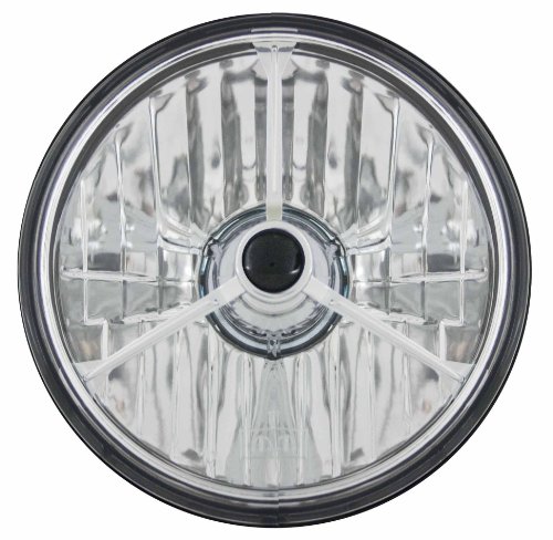 Adjure T50304-A 5-3/4 Diamond Cut Trillient Headlamp with Tri-Bar Black Dot and H4 Bulb Headlight Assemblies Adjure T50304-A