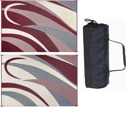 Ming's Mark GA5 Burgundy/Black 8' x 12' Graphic Reversible Mat Doormats Ming's Mark GA5