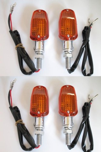 Amber Lens Motorcycle Aluminum Alloy Turn Signals Honda Shadow 600 750 1100 Turn Signal Assemblies & Lenses alphamoto RMI-SG-904x2