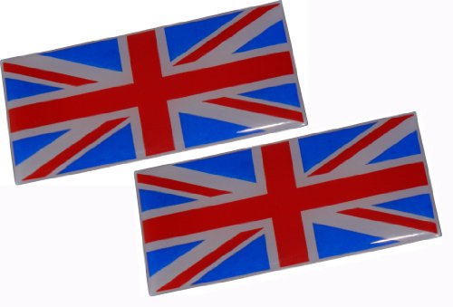 2 x British Flag Royal UK English England Mod Union Jack Aluminum Emblem Badge Nameplate Decal Rare (pair/set of 2) for Aston Martin Bentley Berkley Bond British Leyland Daimler Jaguar Jensen Lambretta Land Rover Lotus MG Mini Morgan Morris Rolls Royce Triumph TVR Vauxhall Vespa Bumper Stickers, Decals & Magnets ERPART 101-ERPEMB112