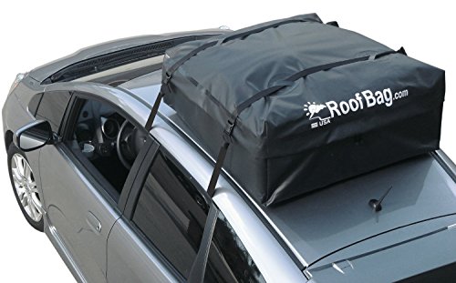 RoofBag Waterproof Carrier - Made in USA - Works on ALL Vehicles: For Cars With Side Rails, Cross Bars or No Rack –Explorer Soft Car Top Cargo Carrier Body RoofBag EX-11-BK