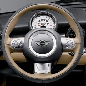 MINI Cooper 3-Spoke Steering Wheel Leather - Tuscan Beige Steering Accessories MINI Cooper 32300418252